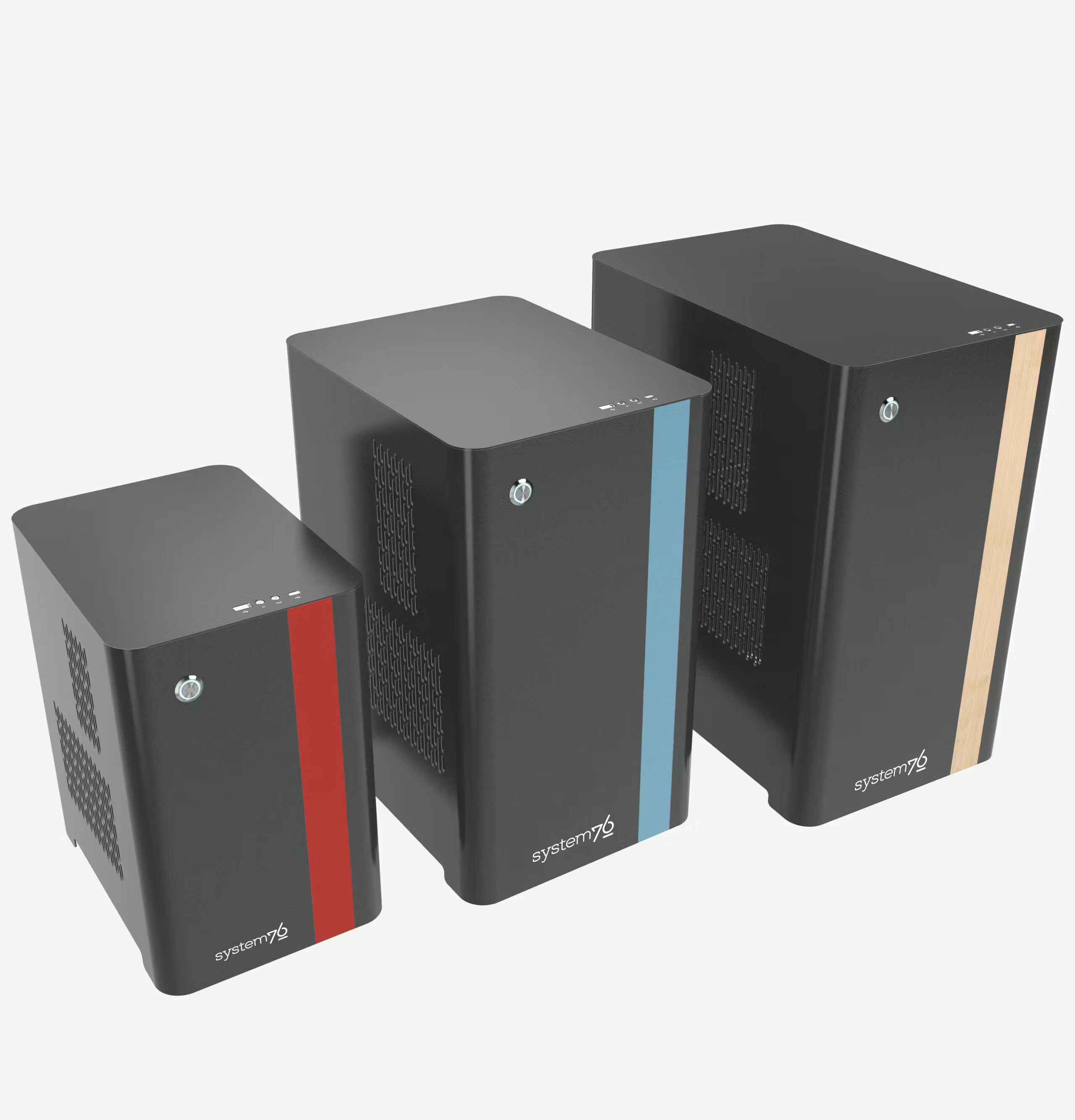 Family of Thelios of various sizes with different accent colors