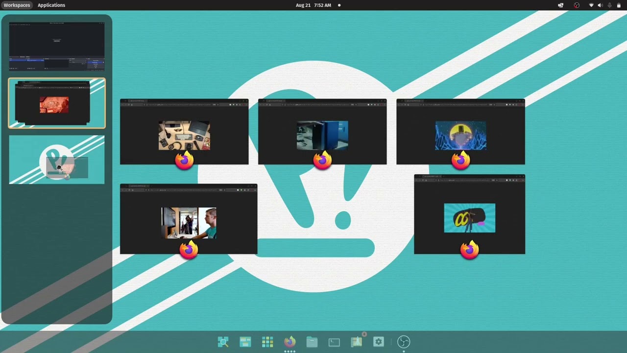 a screenshot showing workspaces overview