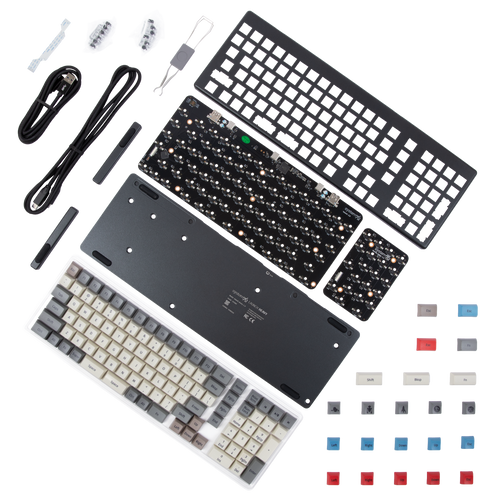 Launch Heavy Kit. Includes aluminum shell, keycaps, and custom PCB