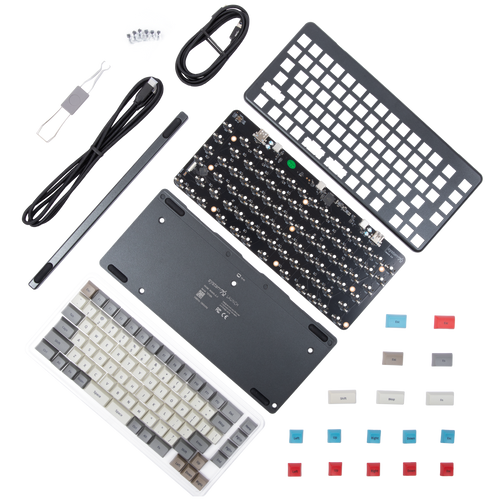 Launch Kit. Includes aluminum shell, keycaps, and custom PCB