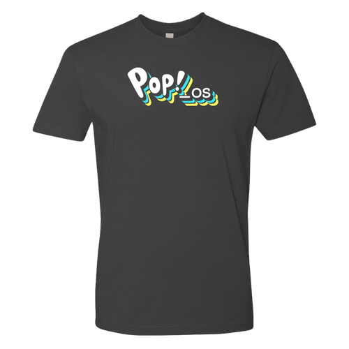 grey shirt with POP OS logo